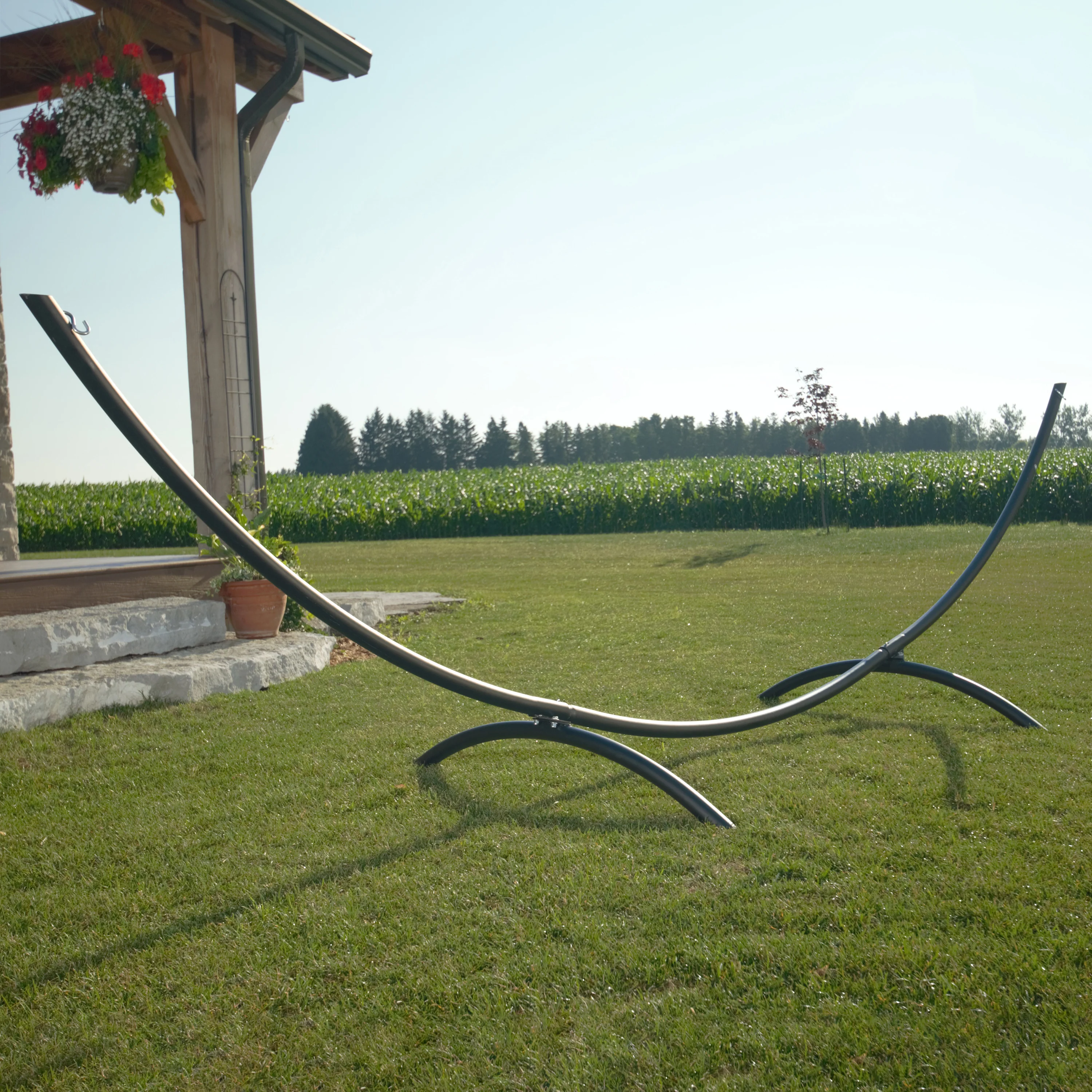 Steel Arc Hammock Stand (15ft/467cm) - Black - Image 3