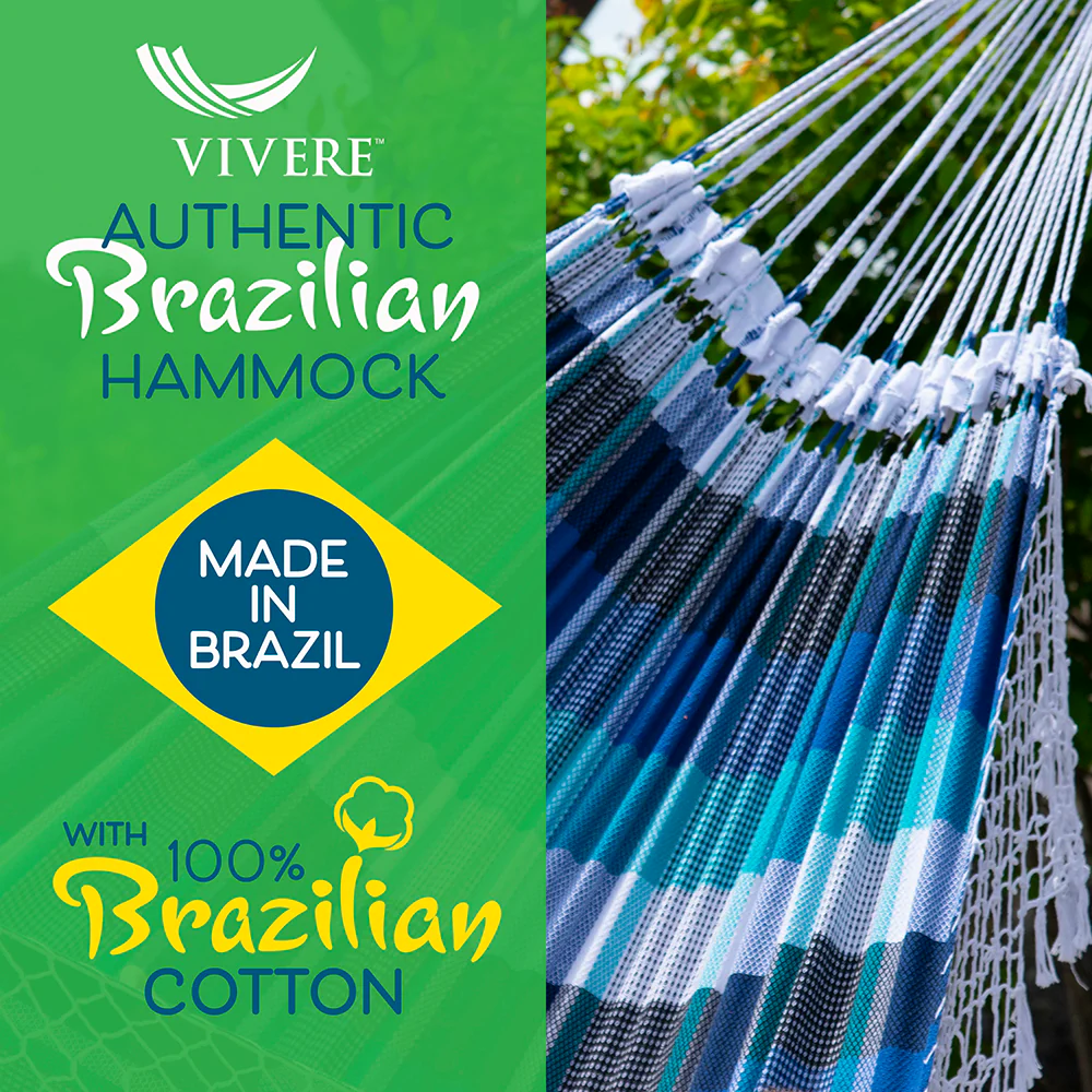 Authentic Brazilian Hammock with Stand (10ft/290cm) - Marina - Image 5