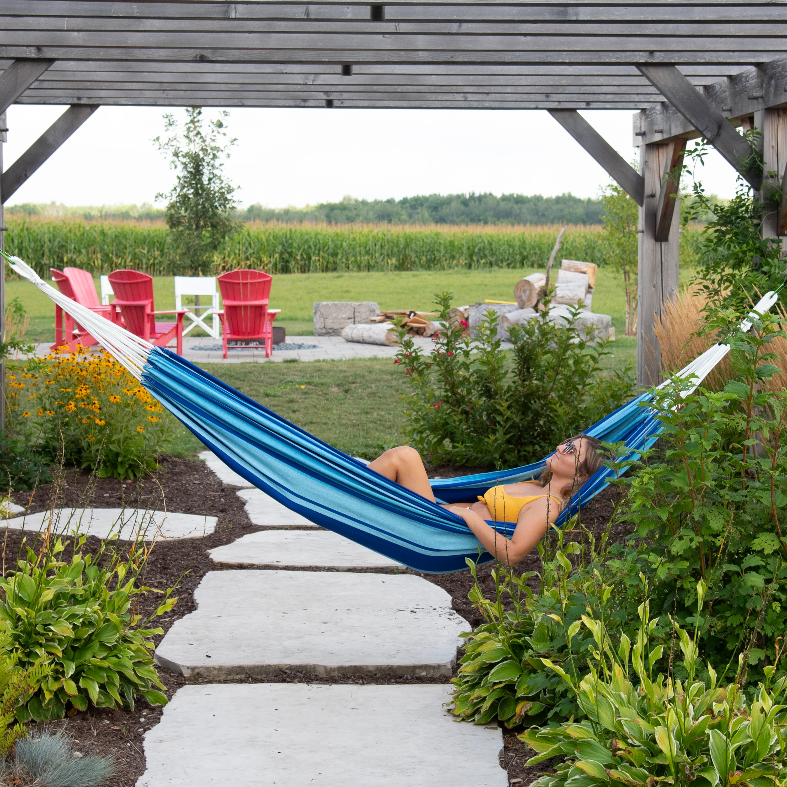Brazilian Style Cotton Hammock - Island Breeze - Image 2