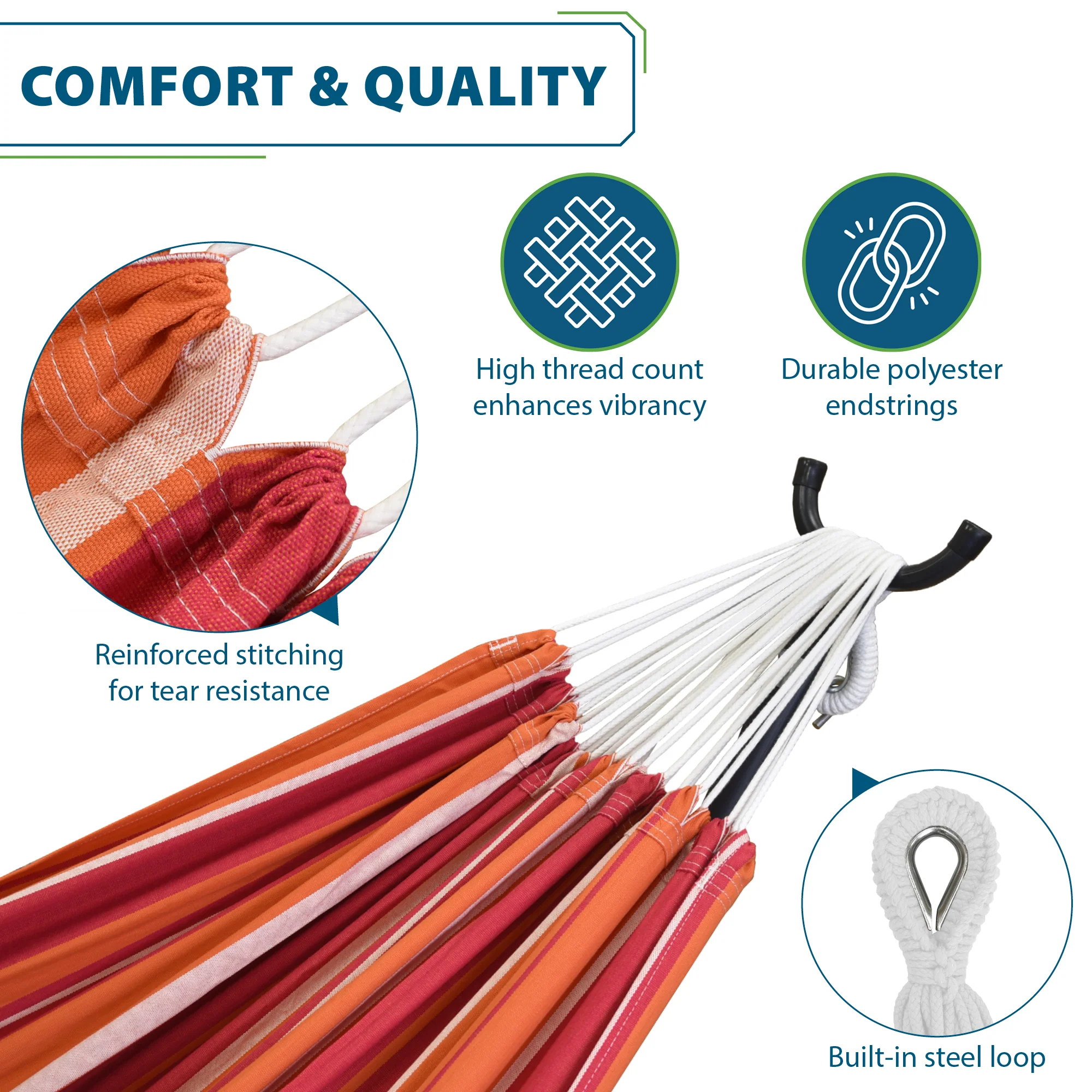 Brazilian Style Cotton Hammock - Mimosa - Image 7
