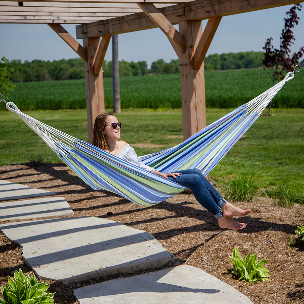 Brazilian Style Cotton Hammock - Oasis - Image 4