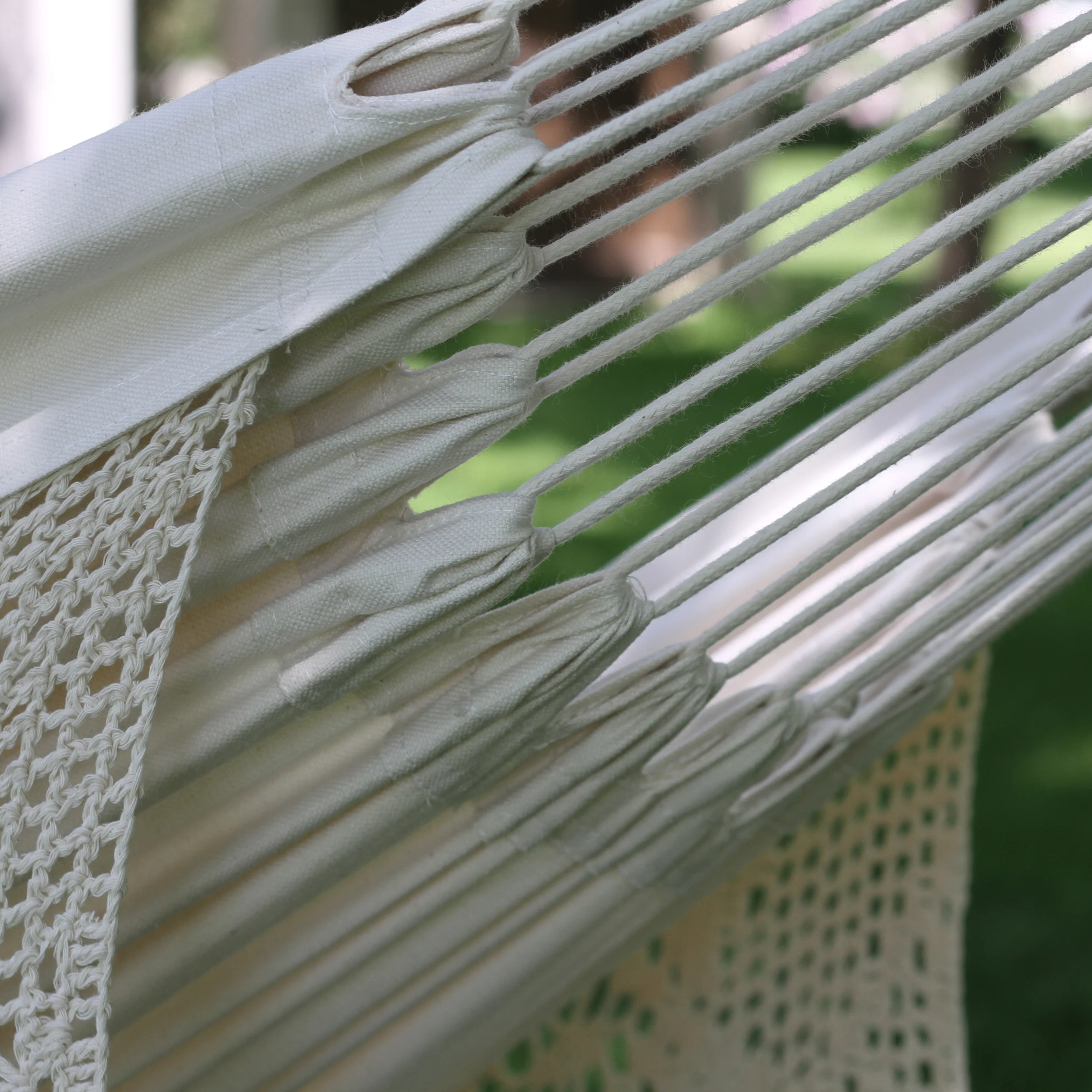Deluxe Brazilian Style Cotton Hammock (Double) - Natural - Image 7