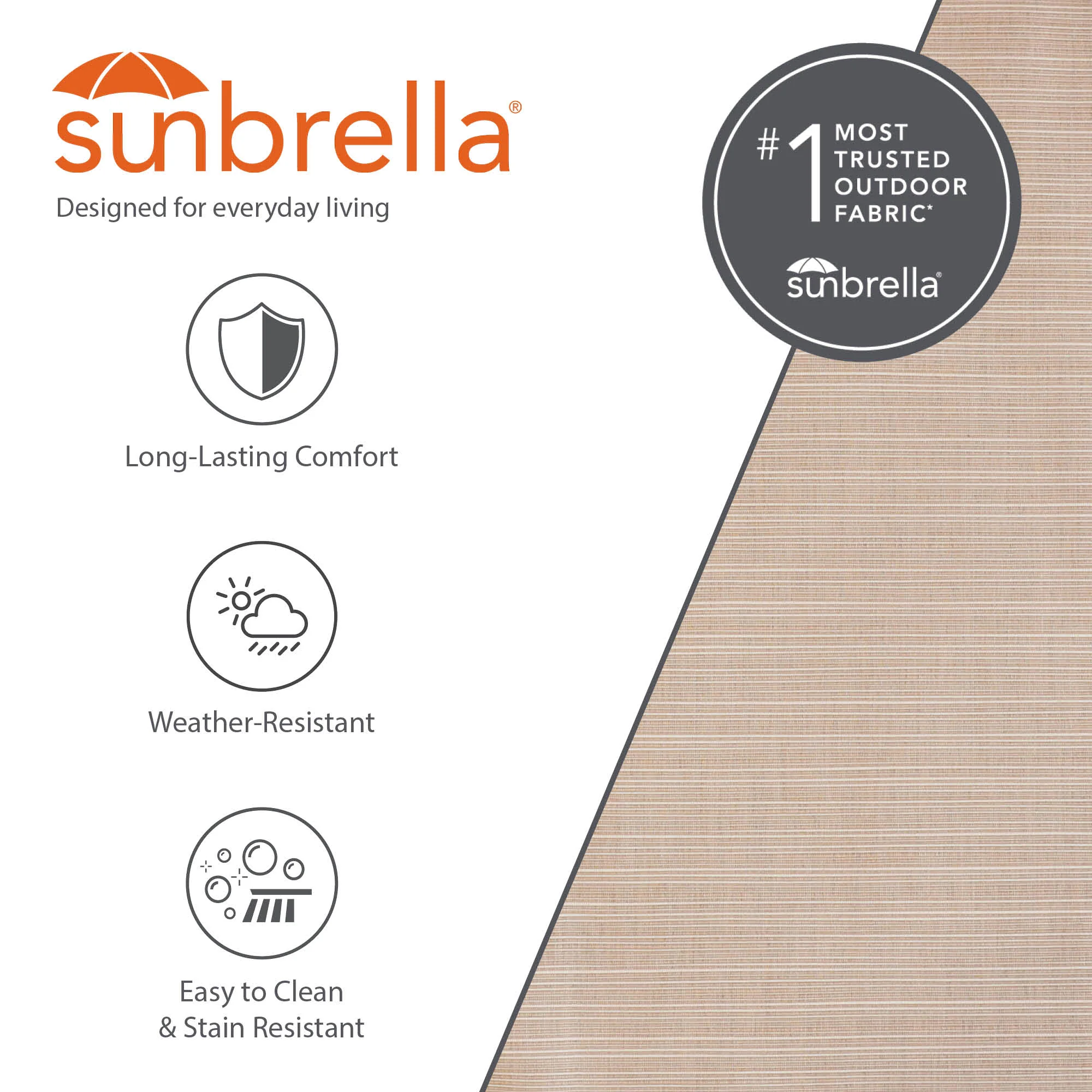 Double Sunbrella® Hammock with Stand (9ft/280cm) - Sand - Image 7