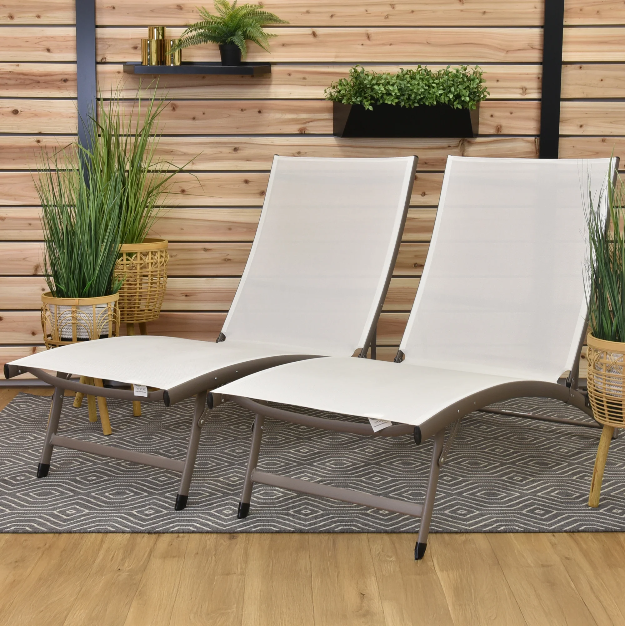 Clearwater Phifer® & Aluminum Lounger Set (2pc) - Pearl - Image 2