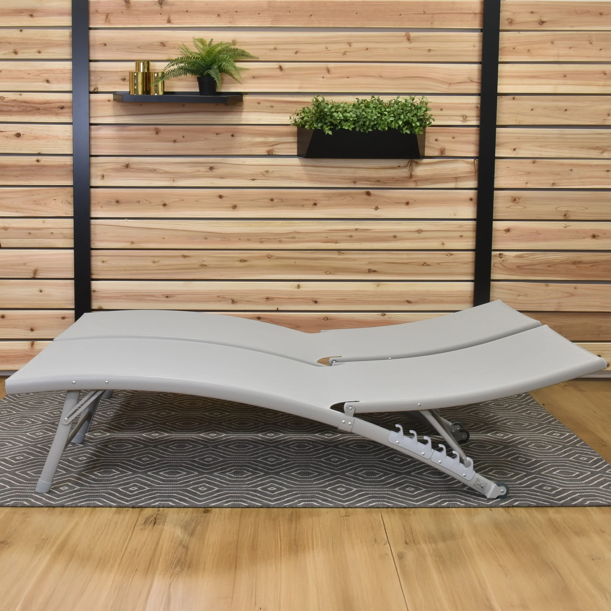 Clearwater Phifer® & Aluminum Lounger Set (2pc) - River Pebble - Image 4