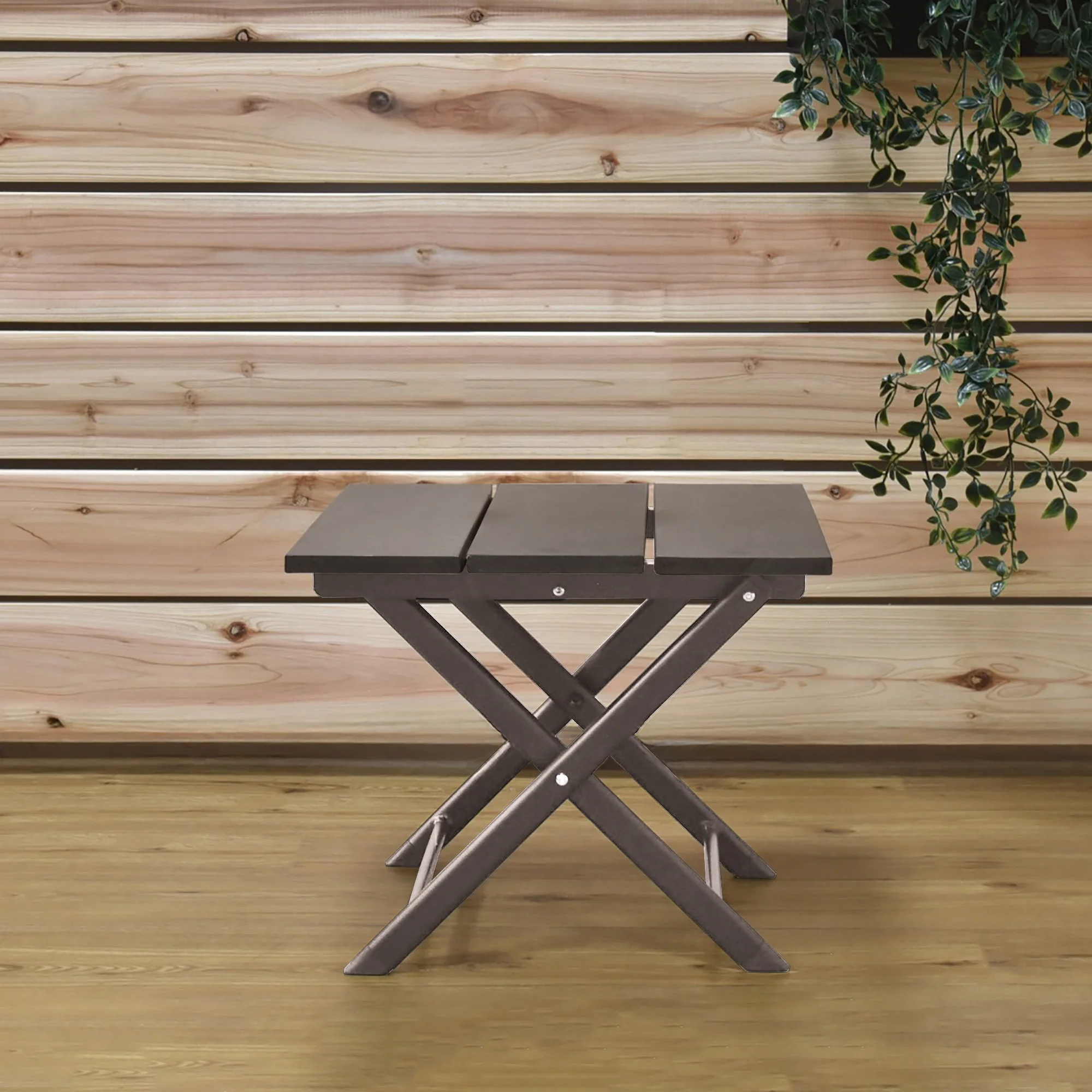 Coral Springs Aluminum Side Table - Taupe - Image 3