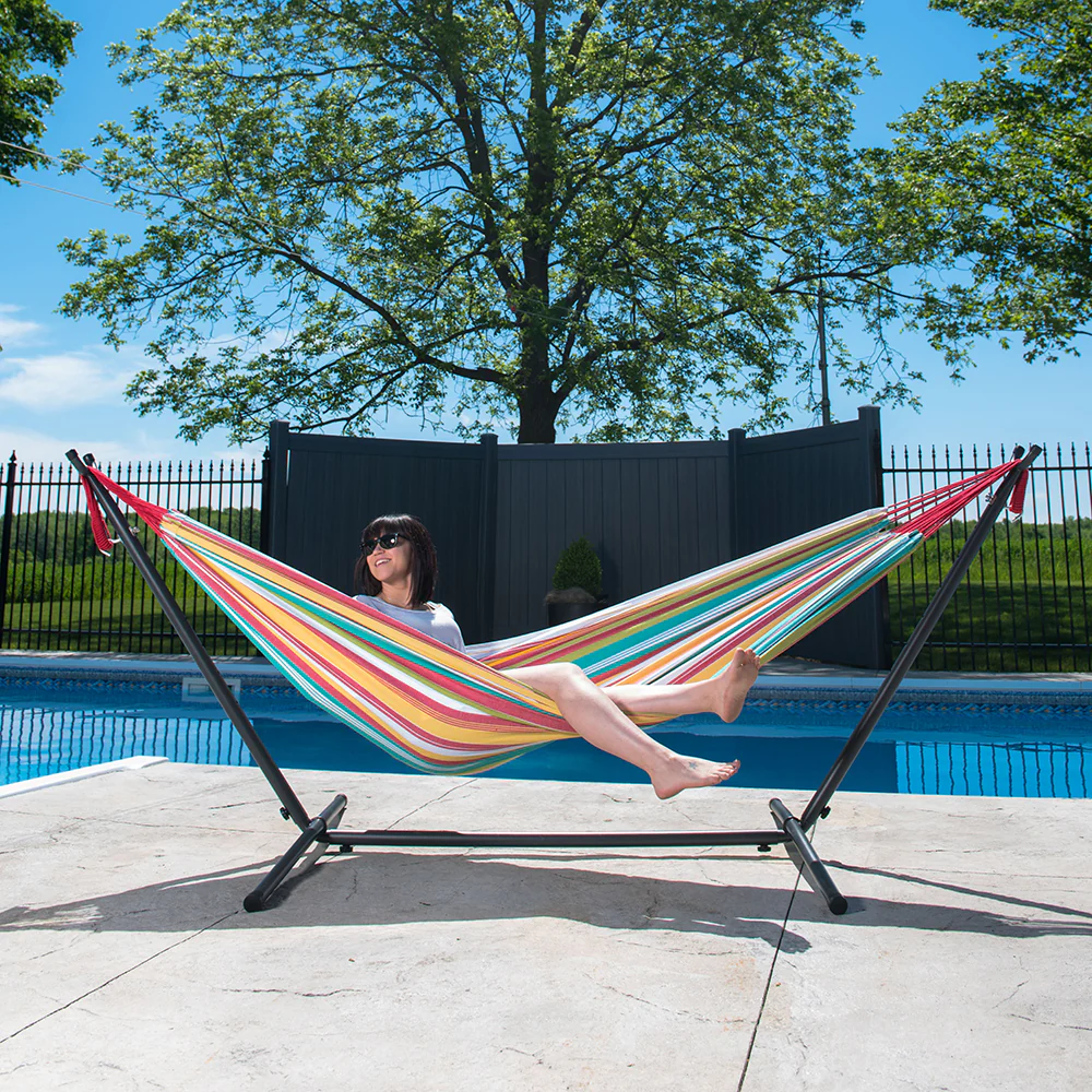 Double Cotton Hammock with Stand (9ft/280cm) - Salsa - Image 3