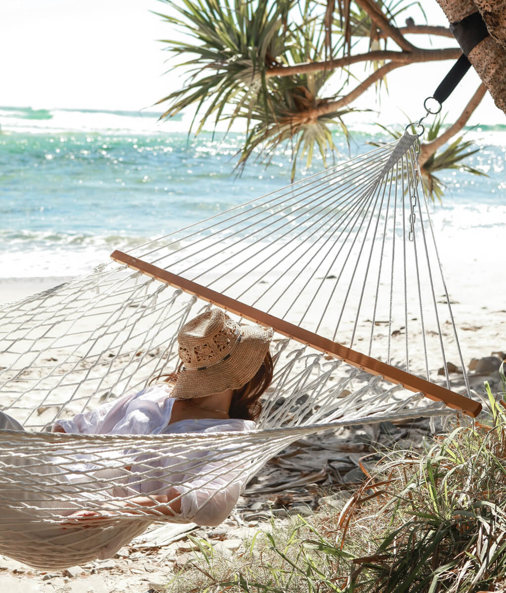 Cotton Rope Spreader Bar Hammock - Natural - Image 4
