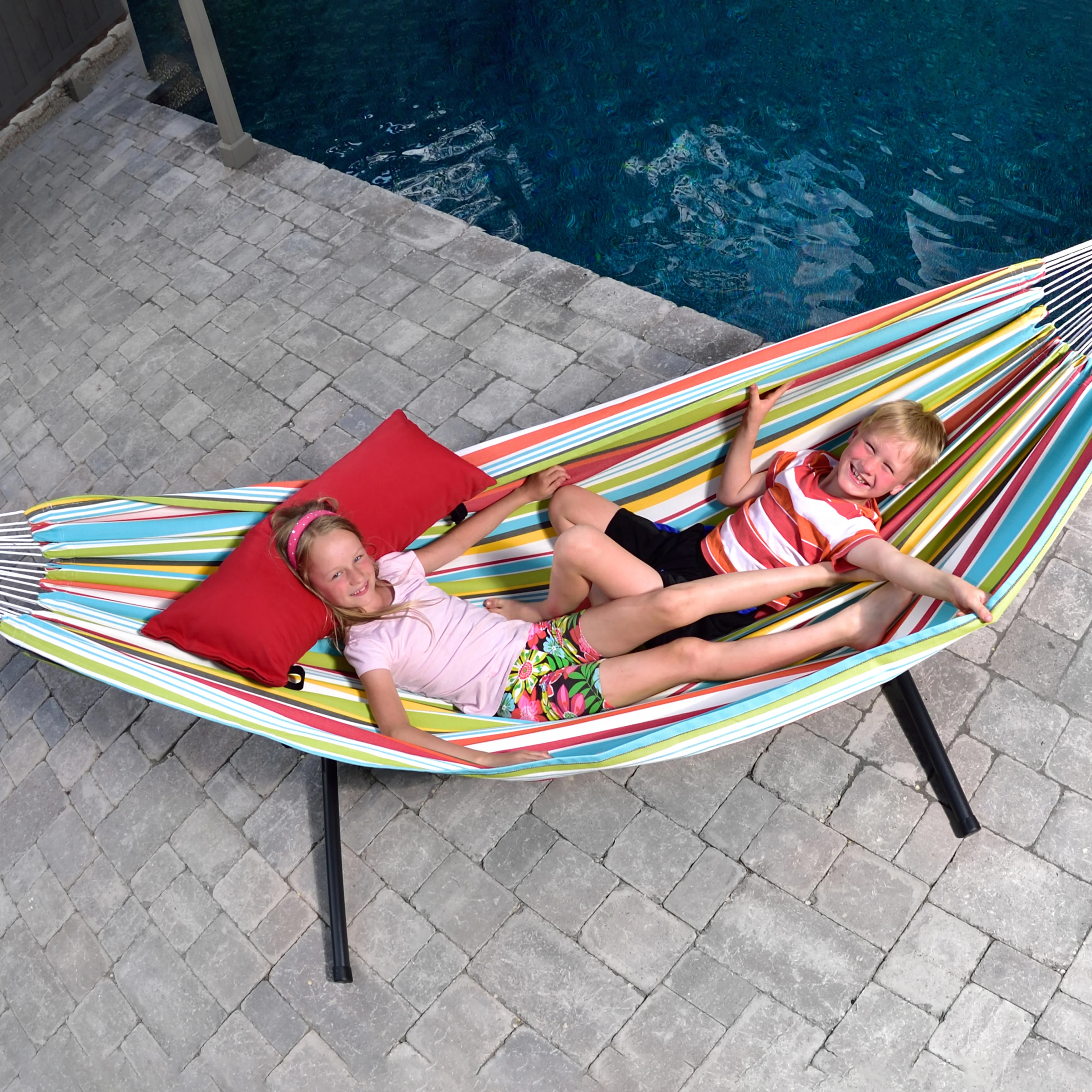 Double Polyester Hammock with Stand (9ft/280cm) - Ciao - Image 3