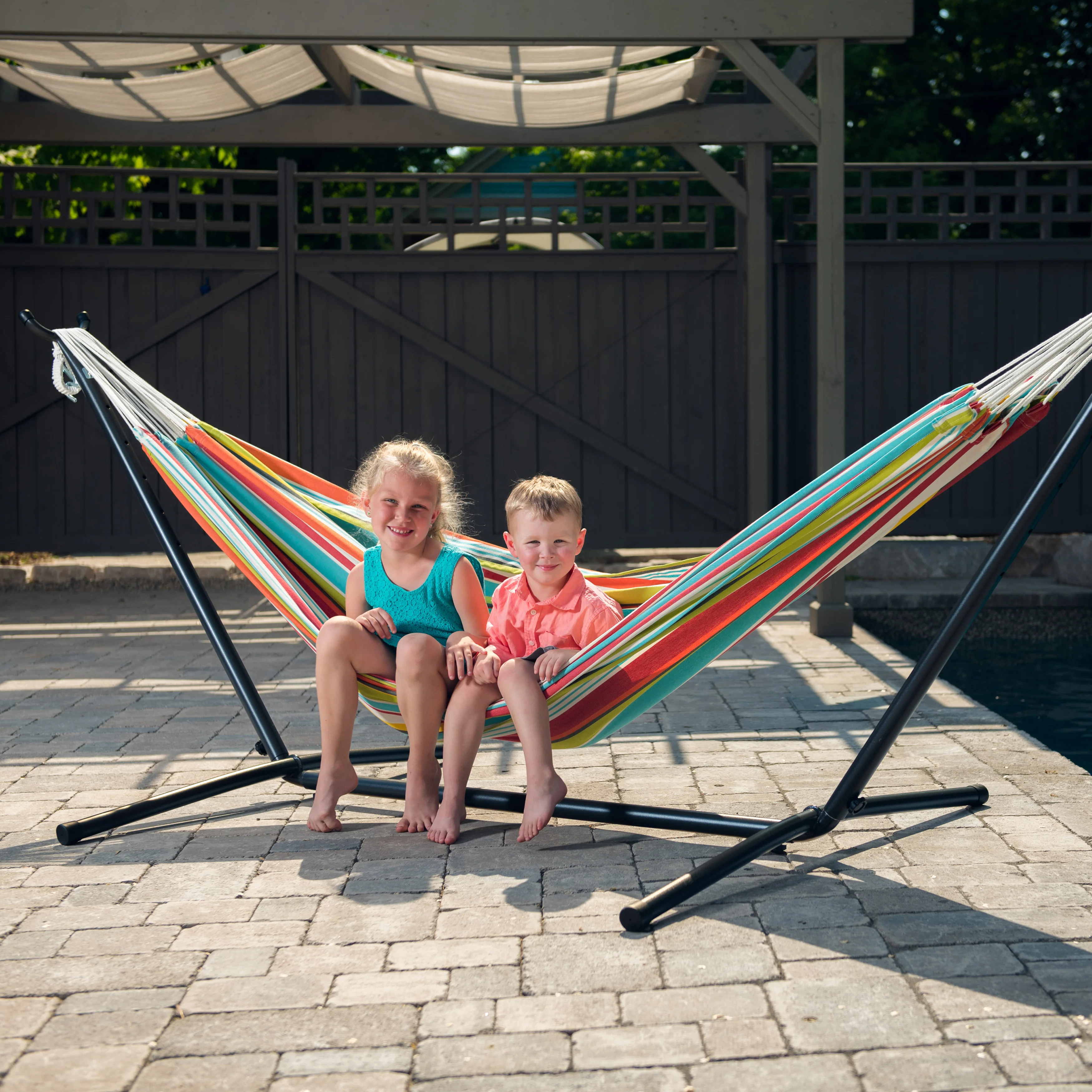 Double Polyester Hammock with Stand (9ft/280cm) - Ciao - Image 4
