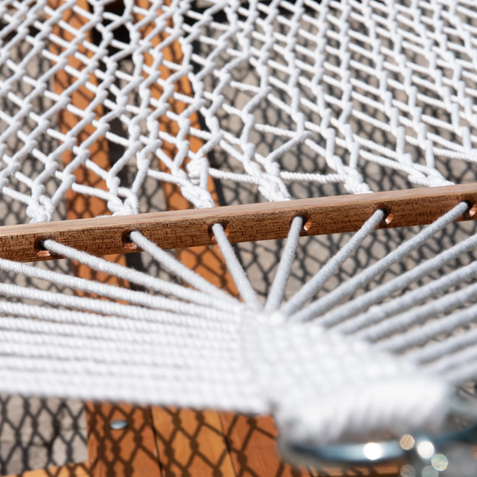 Polyester Rope Spreader Bar Hammock - White - Image 5