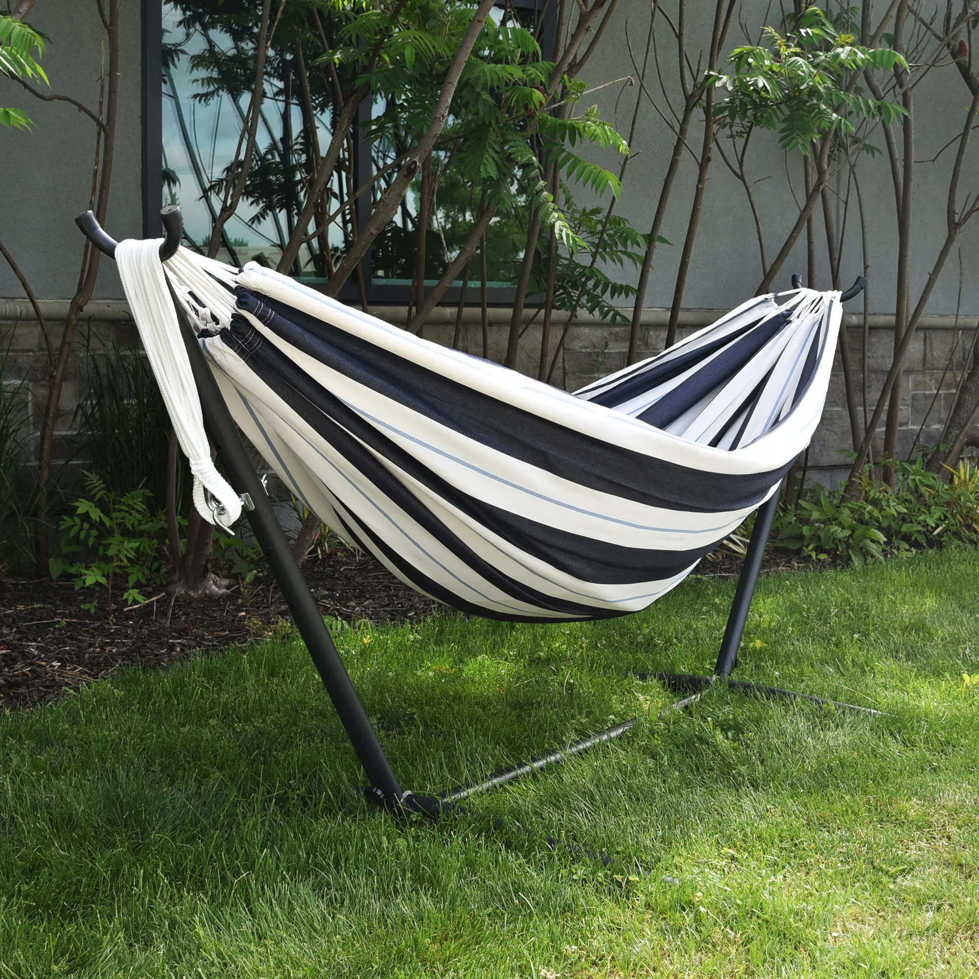 Double Sunbrella® Hammock with Stand (9ft/280cm) - Harbor - Image 5