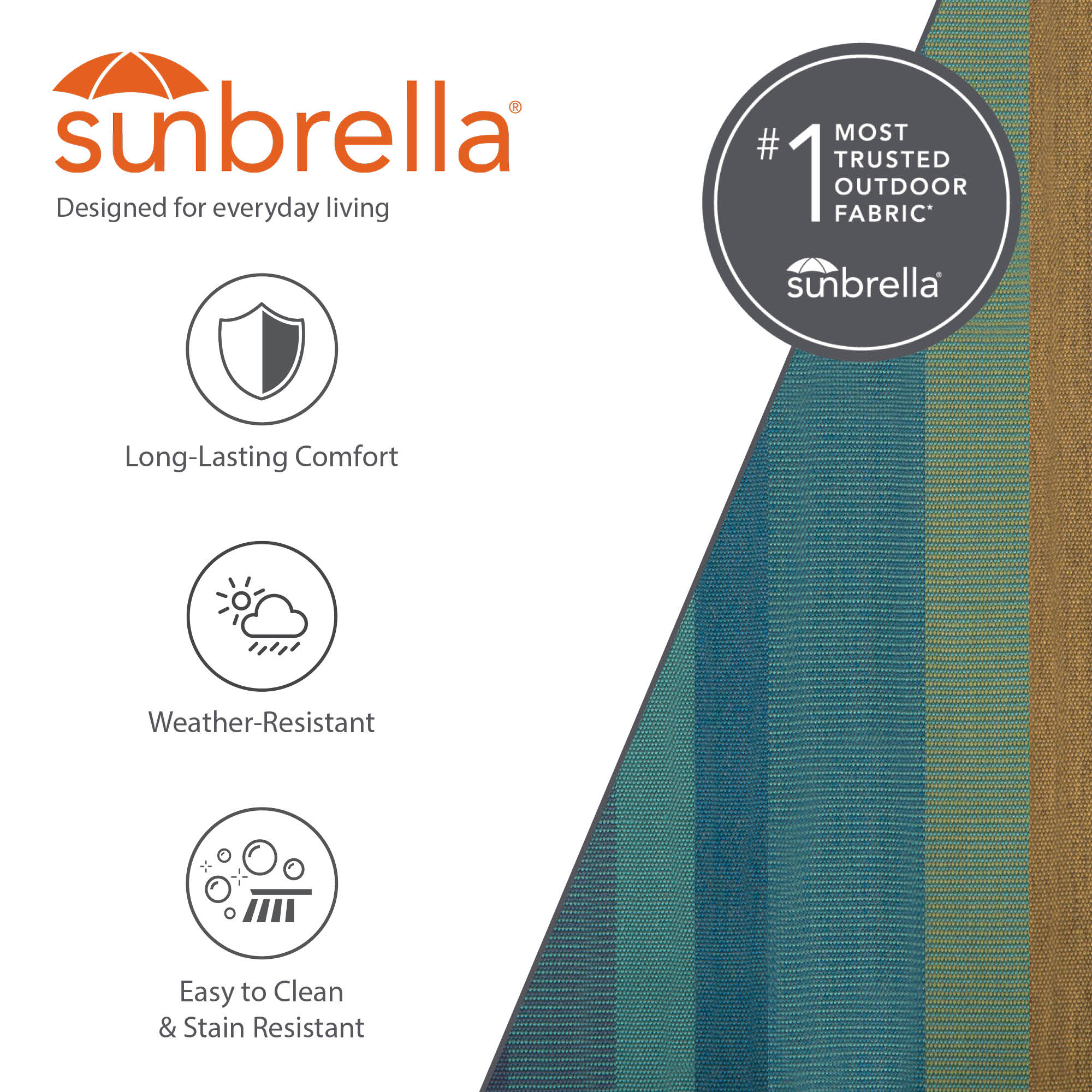 Double Sunbrella® Hammock with Stand (9ft/280cm) - Lagoon - Image 6
