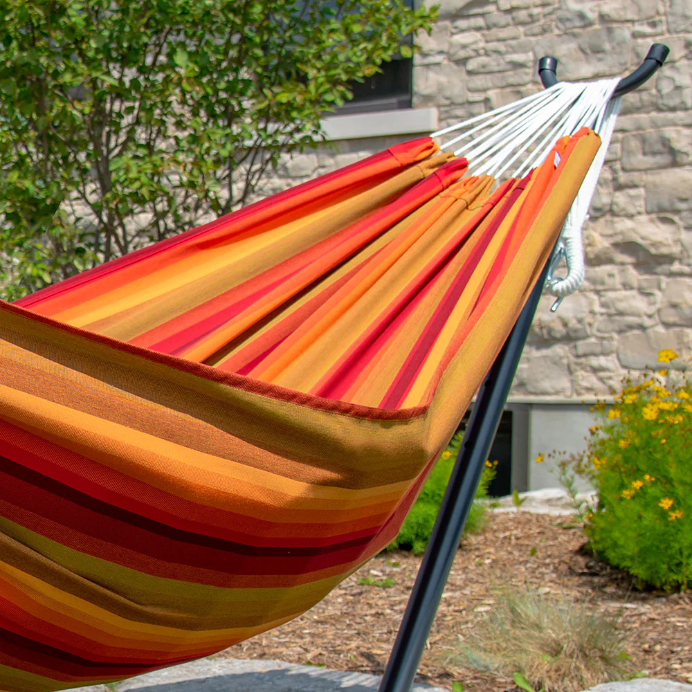 Double Sunbrella® Hammock with Stand (9ft/280cm) - Sunset - Image 3