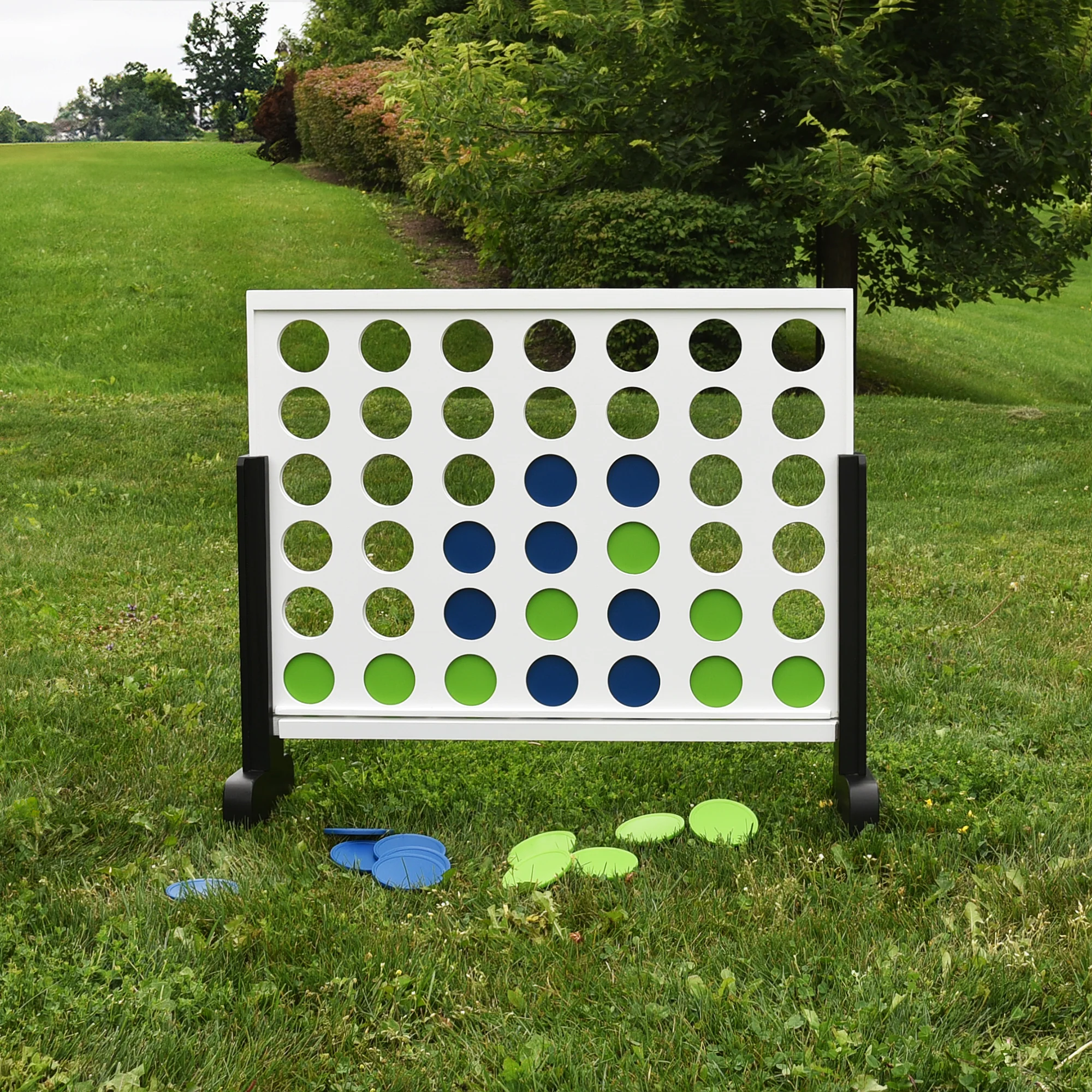 Giant 4-in-Row Outdoor Game in Blue & Green - Image 6