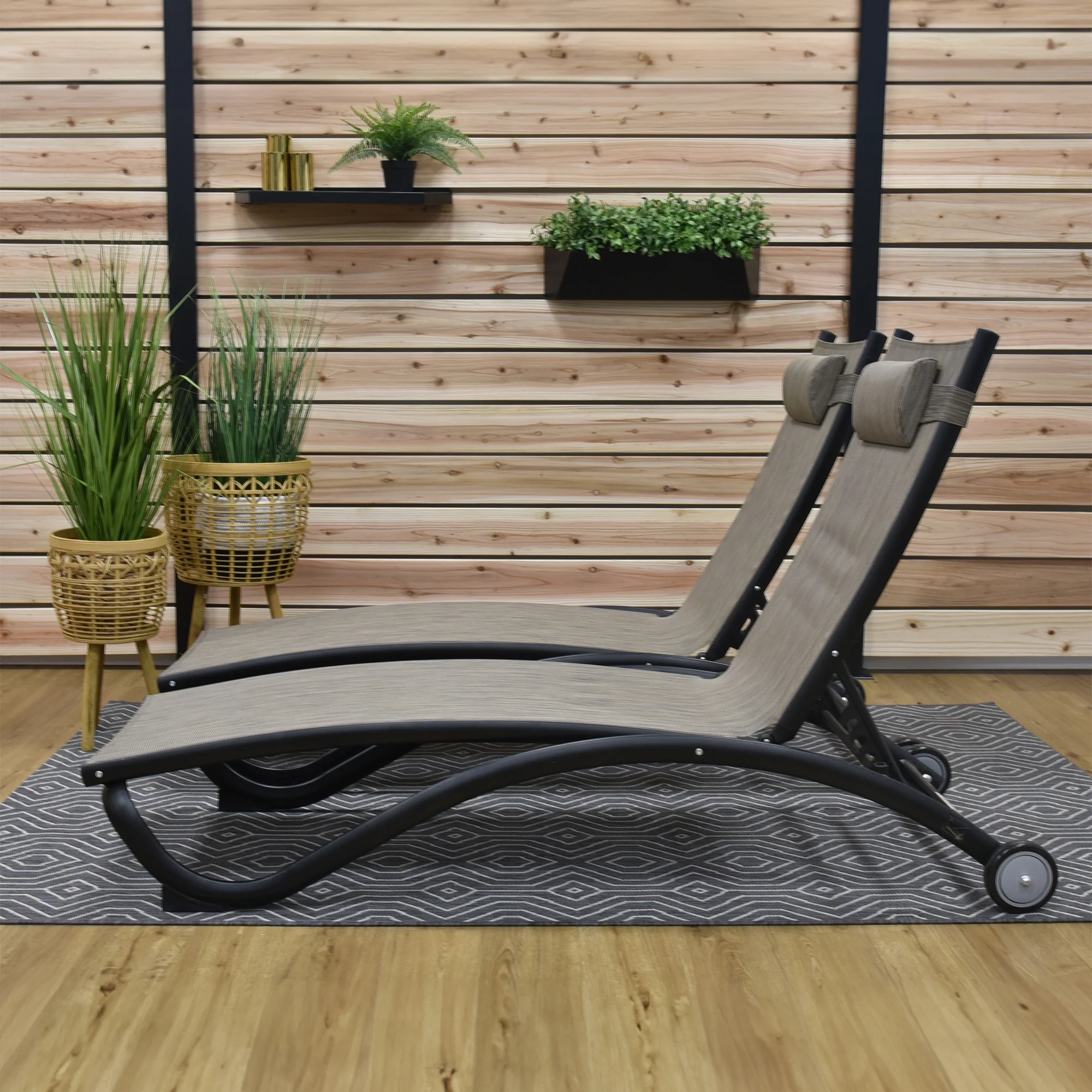Glendale Phifer® & Aluminum Lounger Set (2pc) - Granite - Image 3