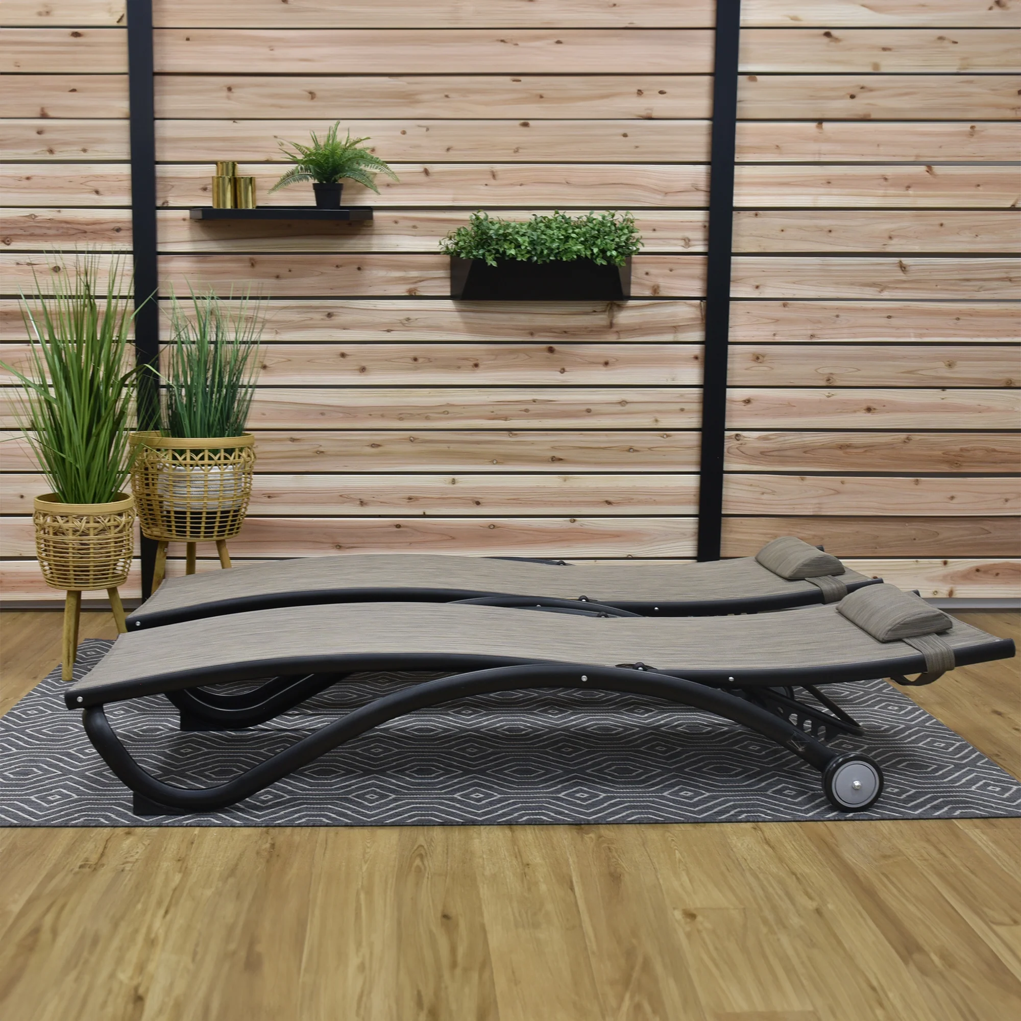 Glendale Phifer® & Aluminum Lounger Set (2pc) - Granite - Image 4
