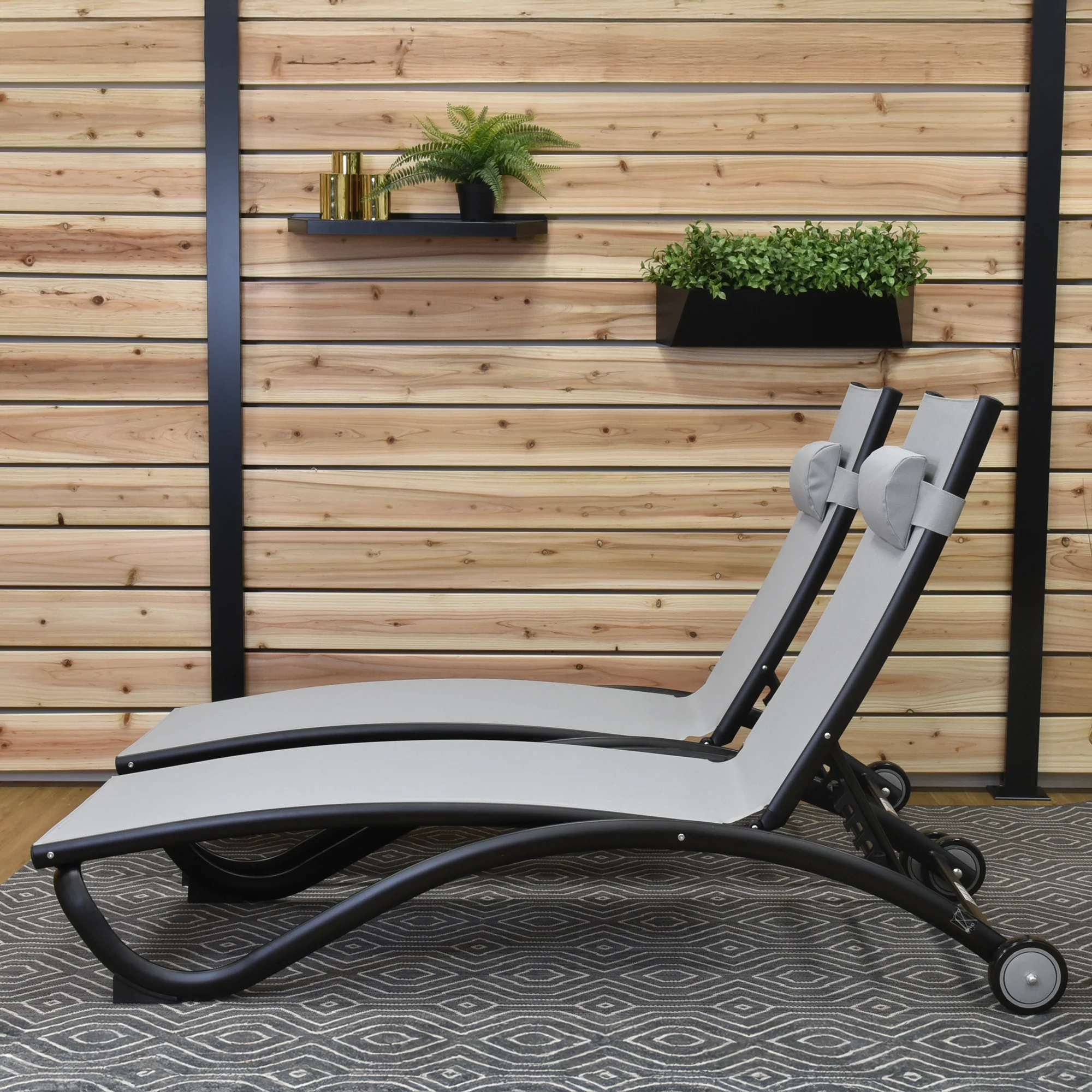 Glendale Phifer® & Aluminum Lounger Set (2pc) - River Pebble - Image 3