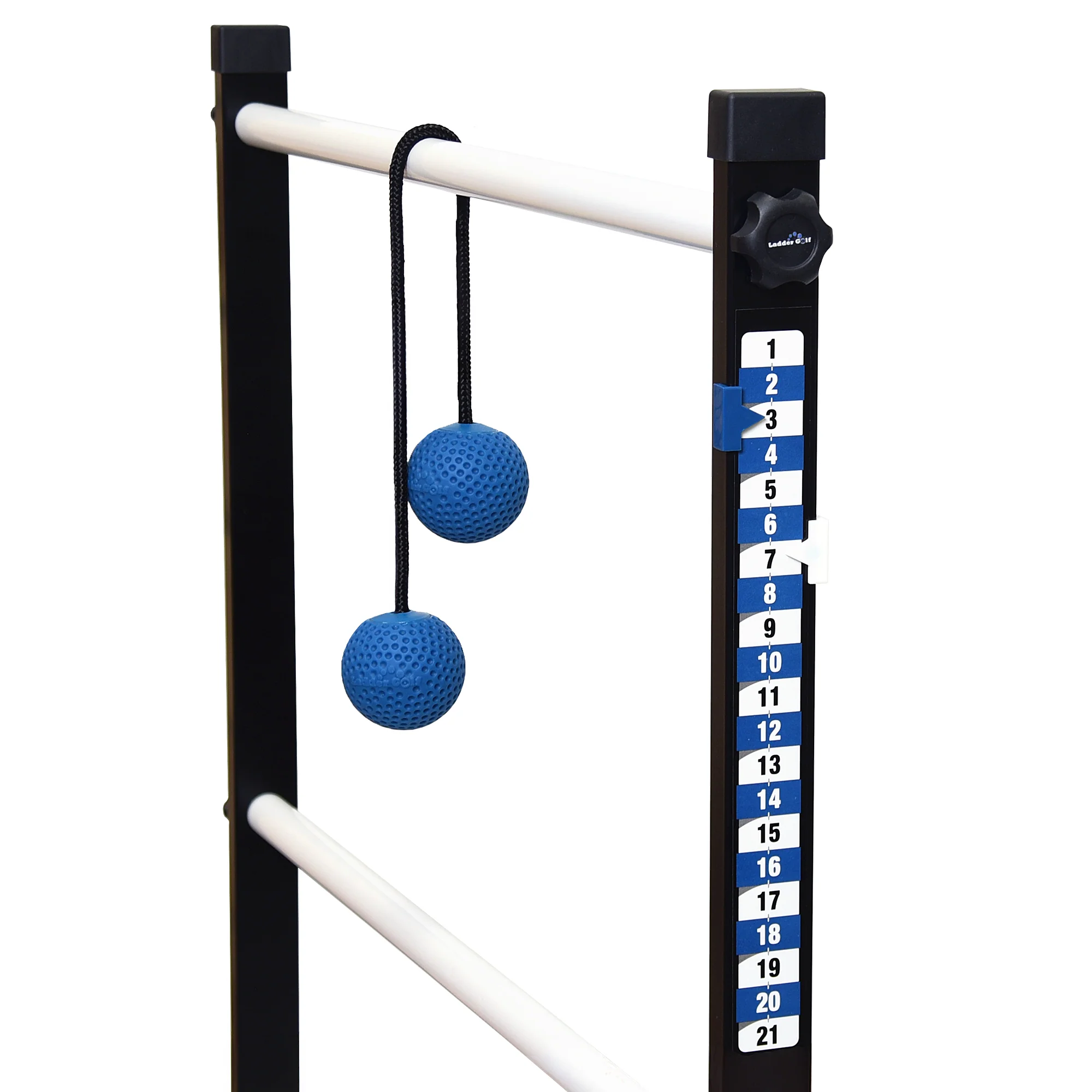 Ladder Golf® Extreme Metal Tournament Edition Ladder Ball Game - Blue & White - Image 2