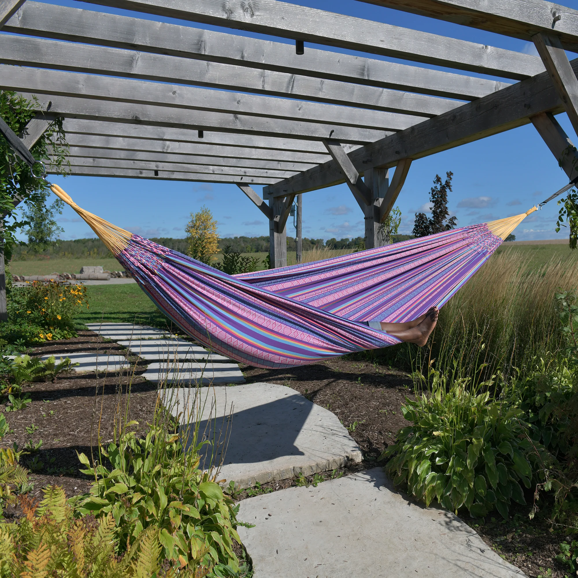 Latin Double Cotton Hammock - Fiesta - Image 2