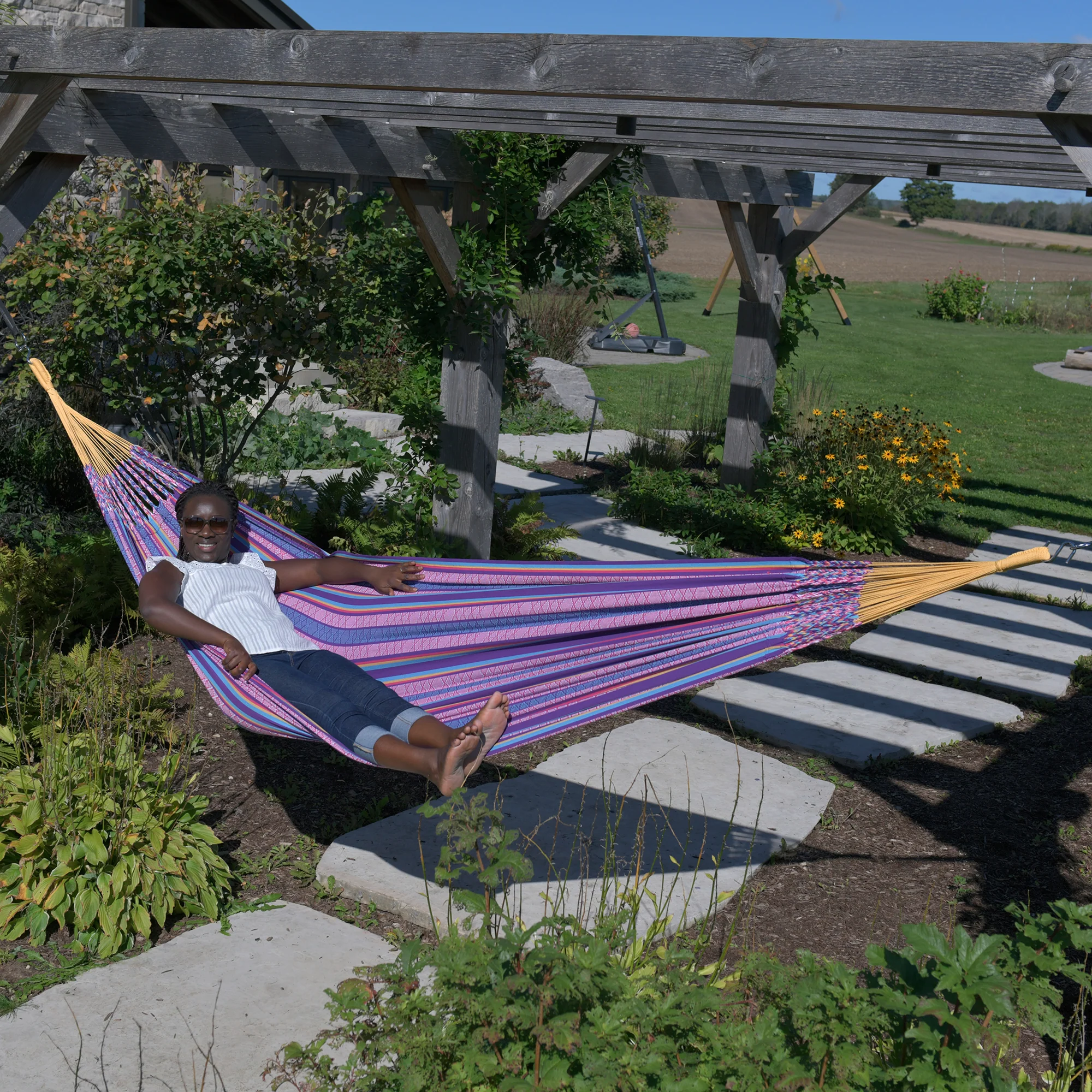 Latin Double Cotton Hammock - Fiesta - Image 3
