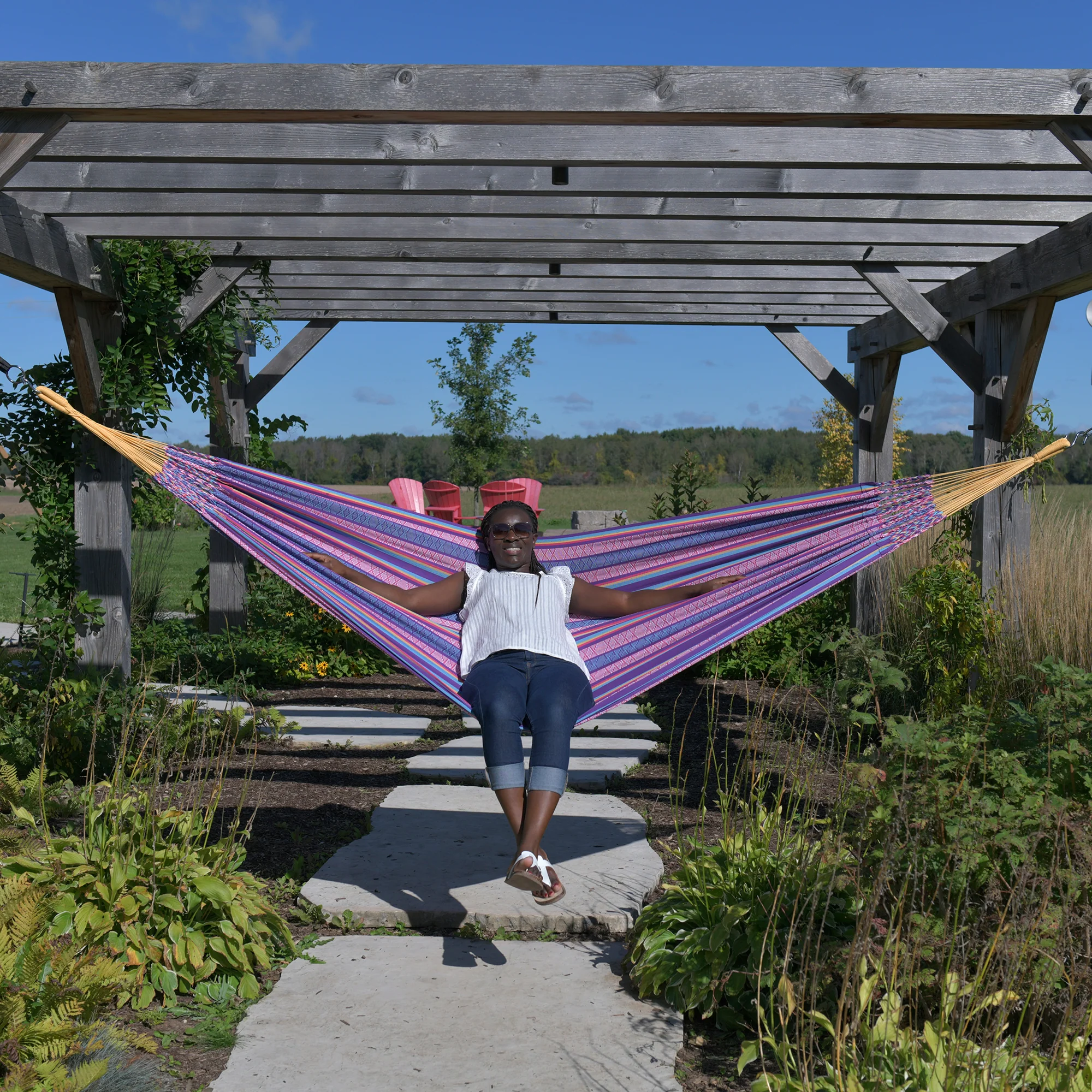 Latin Double Cotton Hammock - Fiesta - Image 4