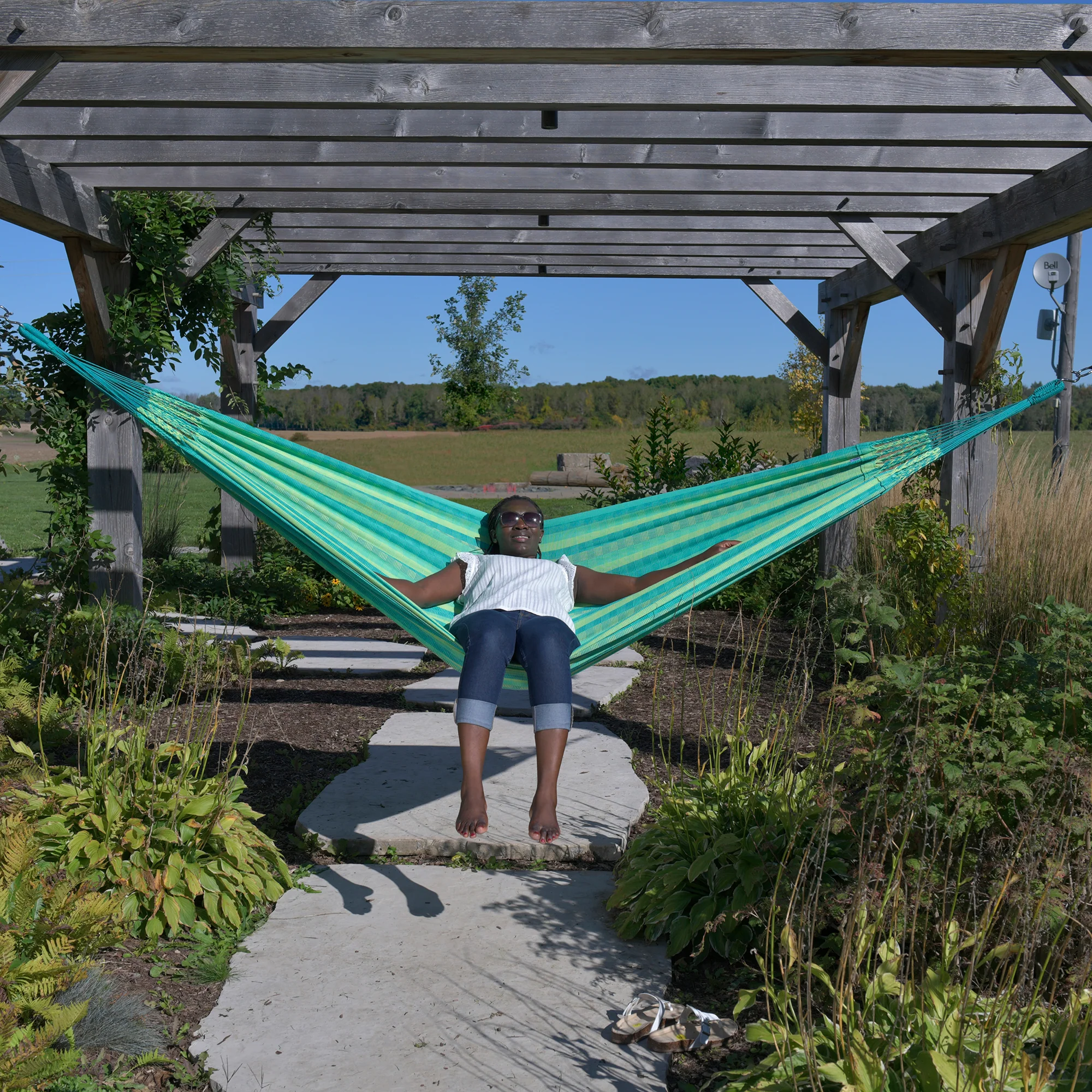 Latin Double Cotton Hammock - Viridis - Image 2