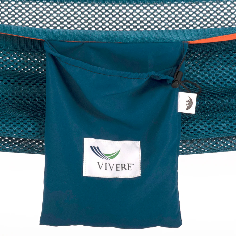 Mesh Camping Hammock - Turquoise & Orange - Image 5
