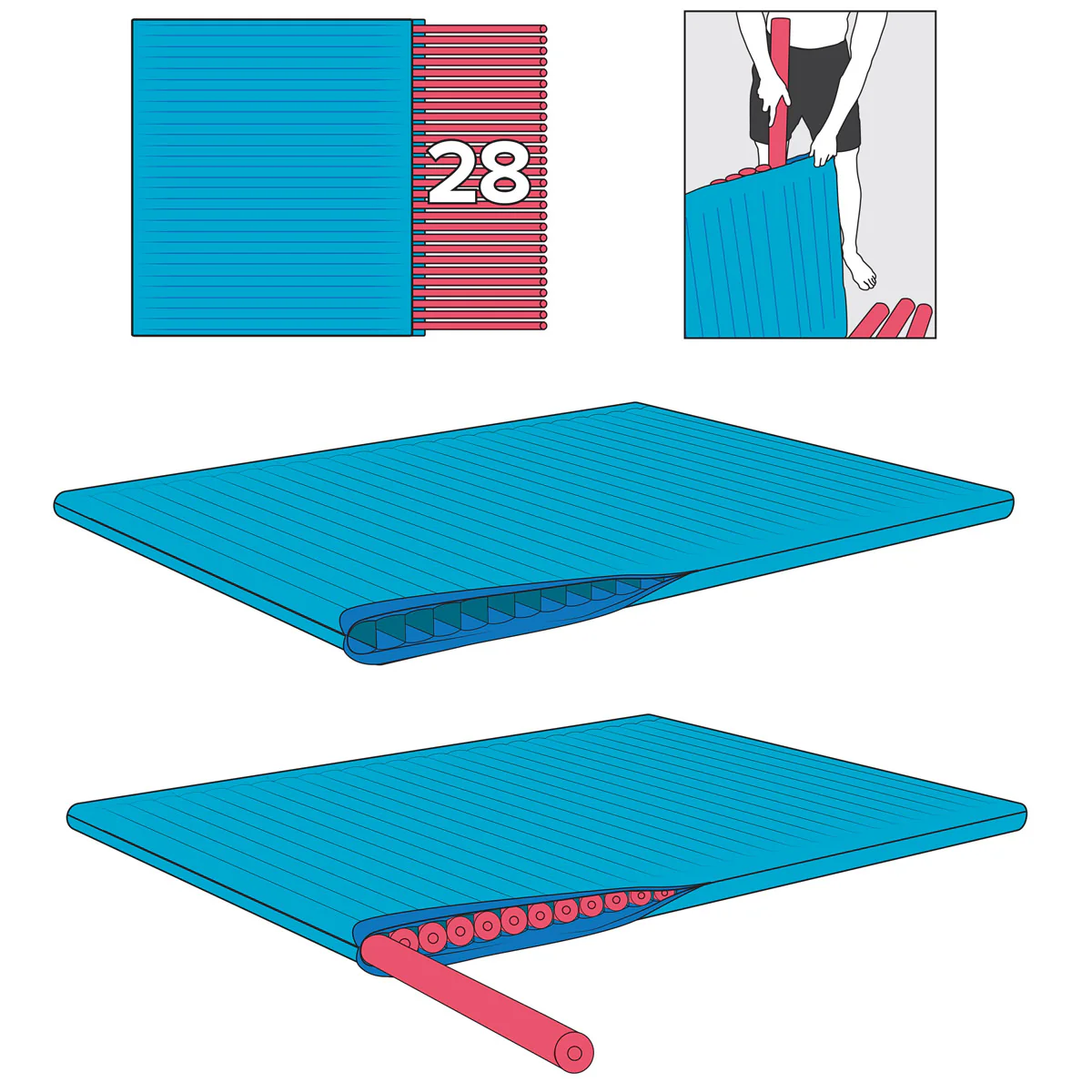 Noodle Floatz Double - True Turquoise - Image 9