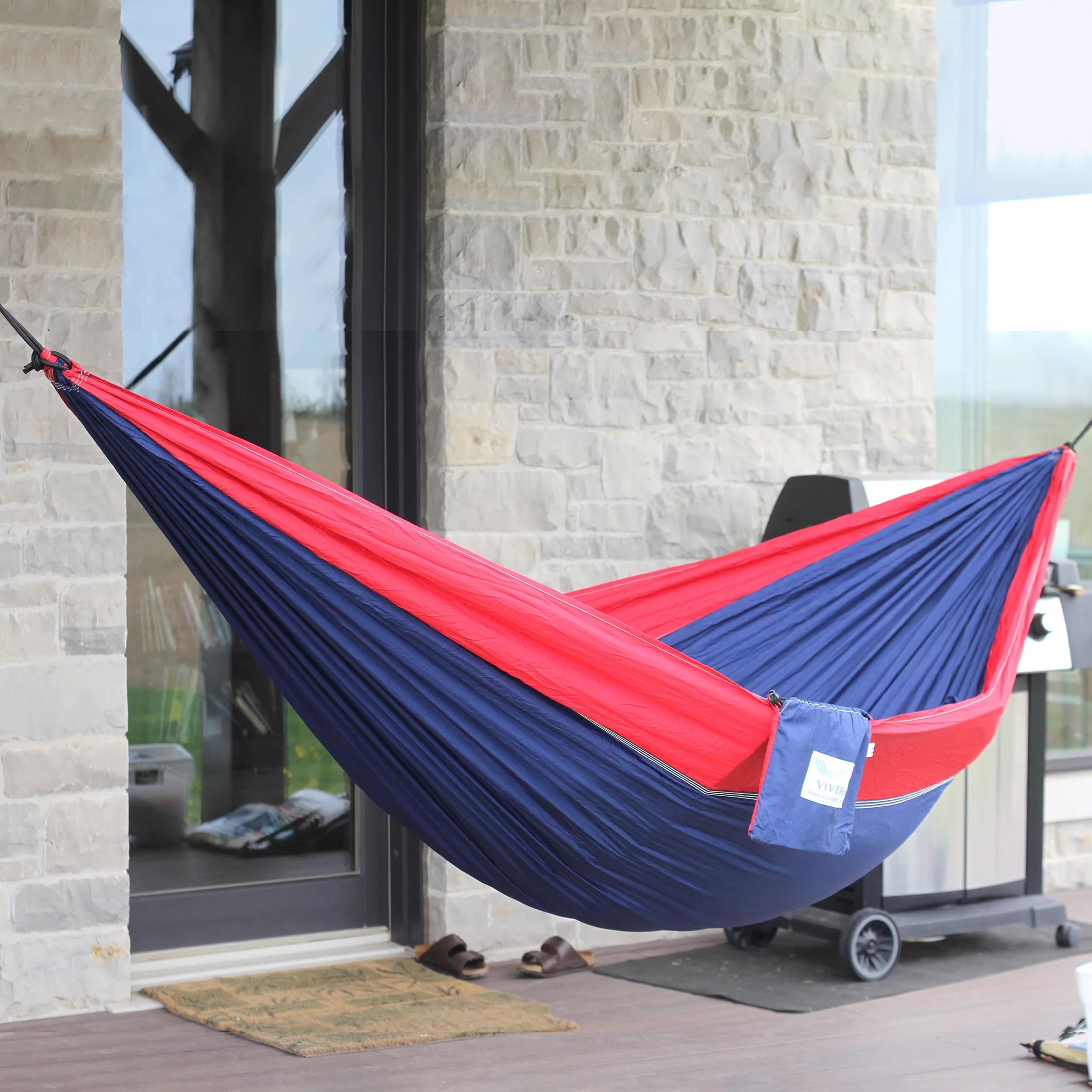 Parachute Camping Hammock - Navy & Red - Image 2