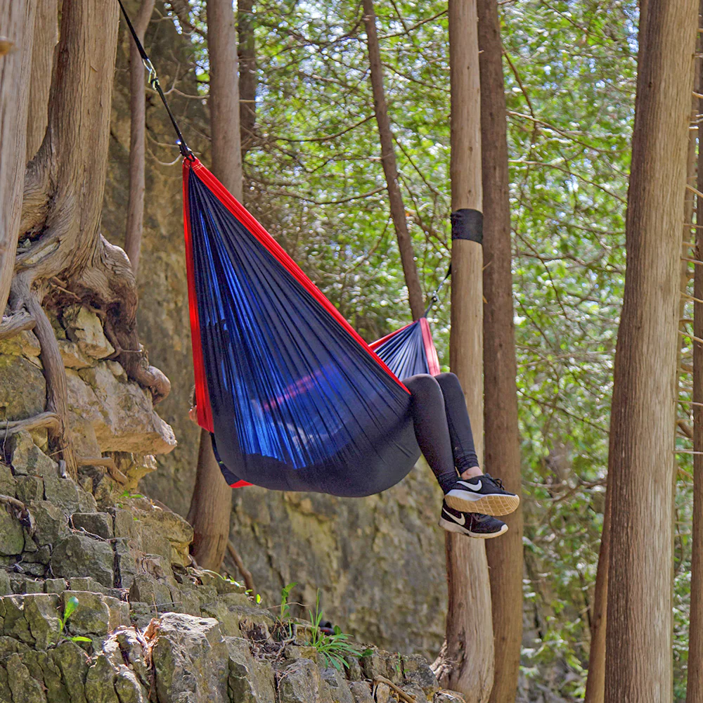 Parachute Camping Hammock - Navy & Red - Image 3