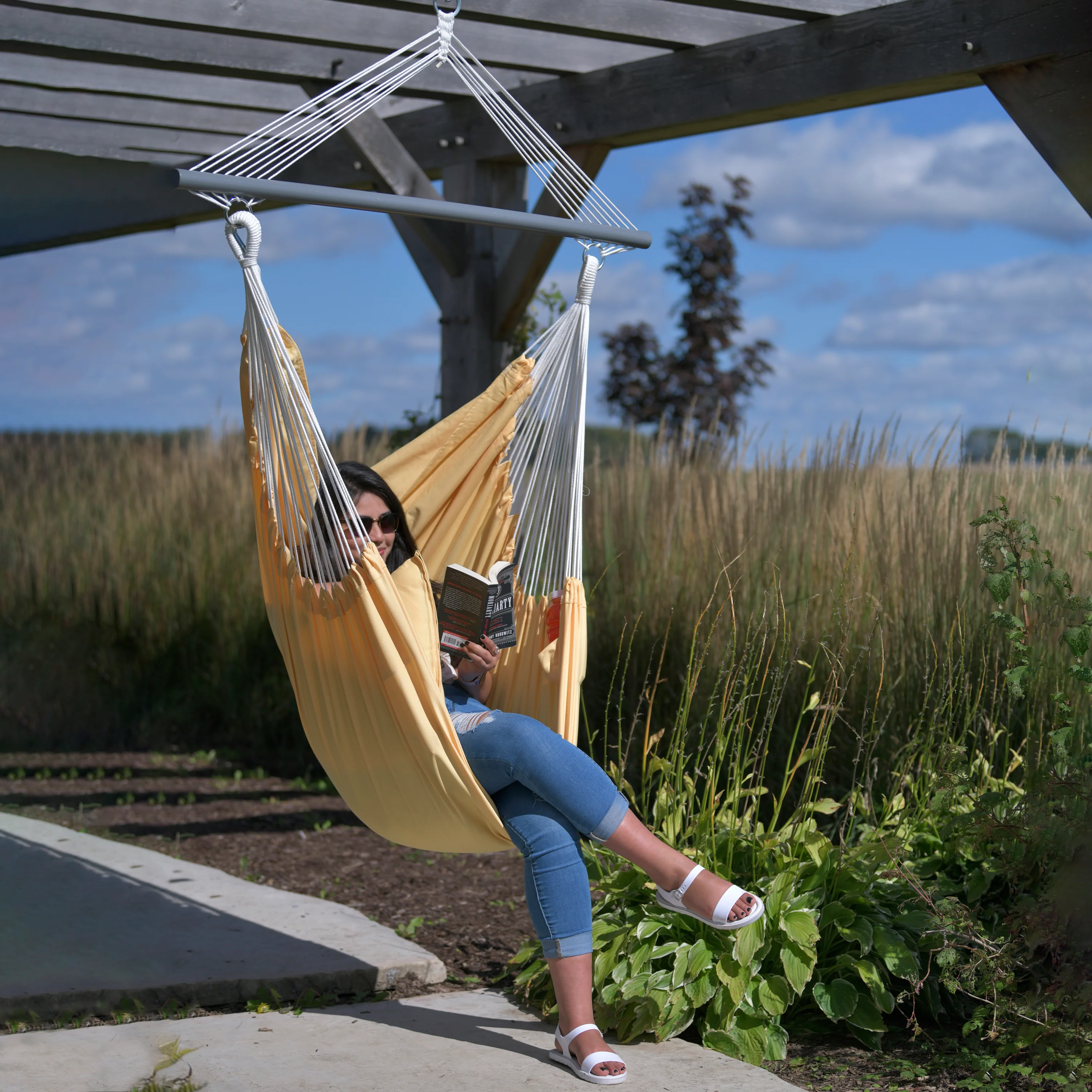 Polyester Hammock Chair - Yellow - Image 3