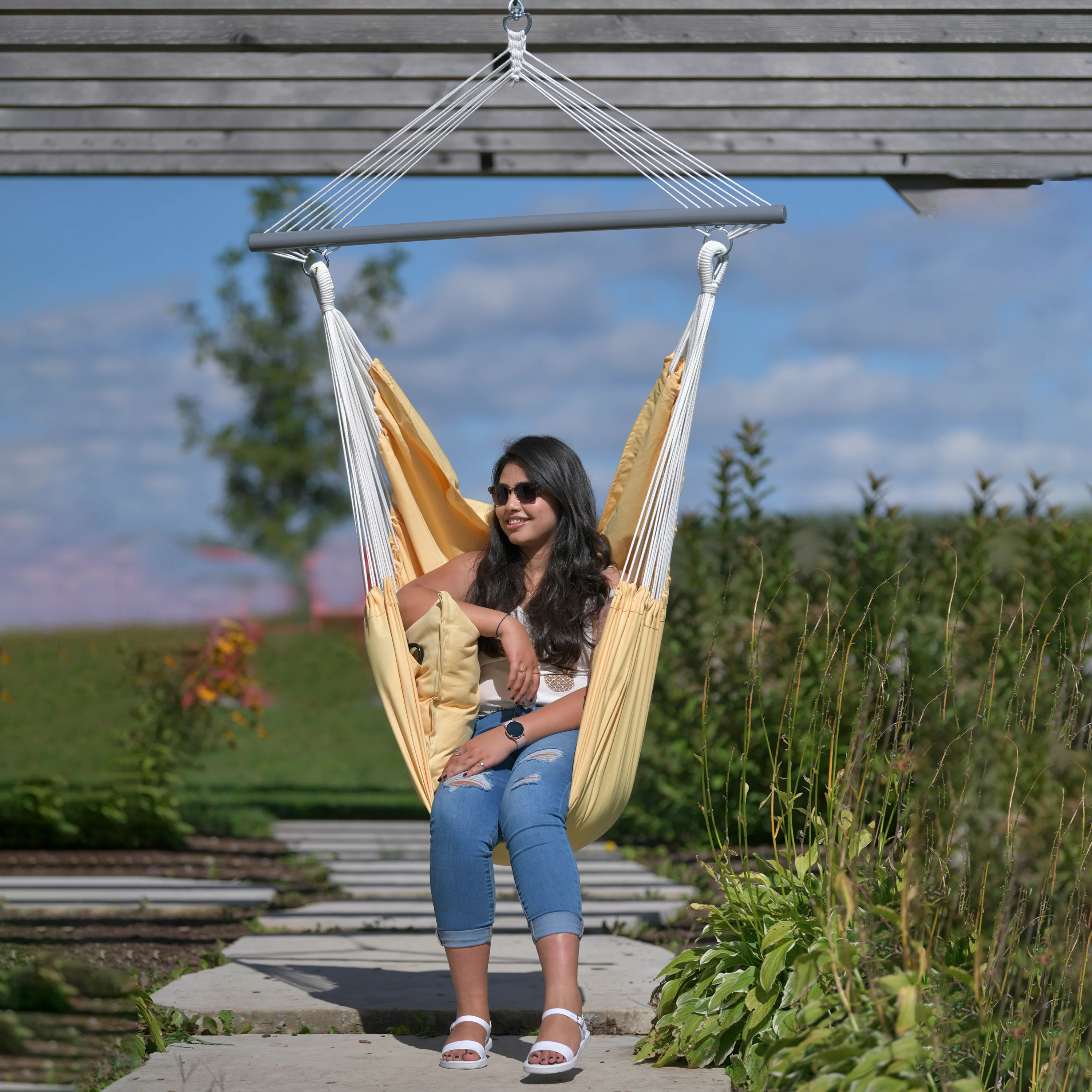 Polyester Hammock Chair - Yellow - Image 4