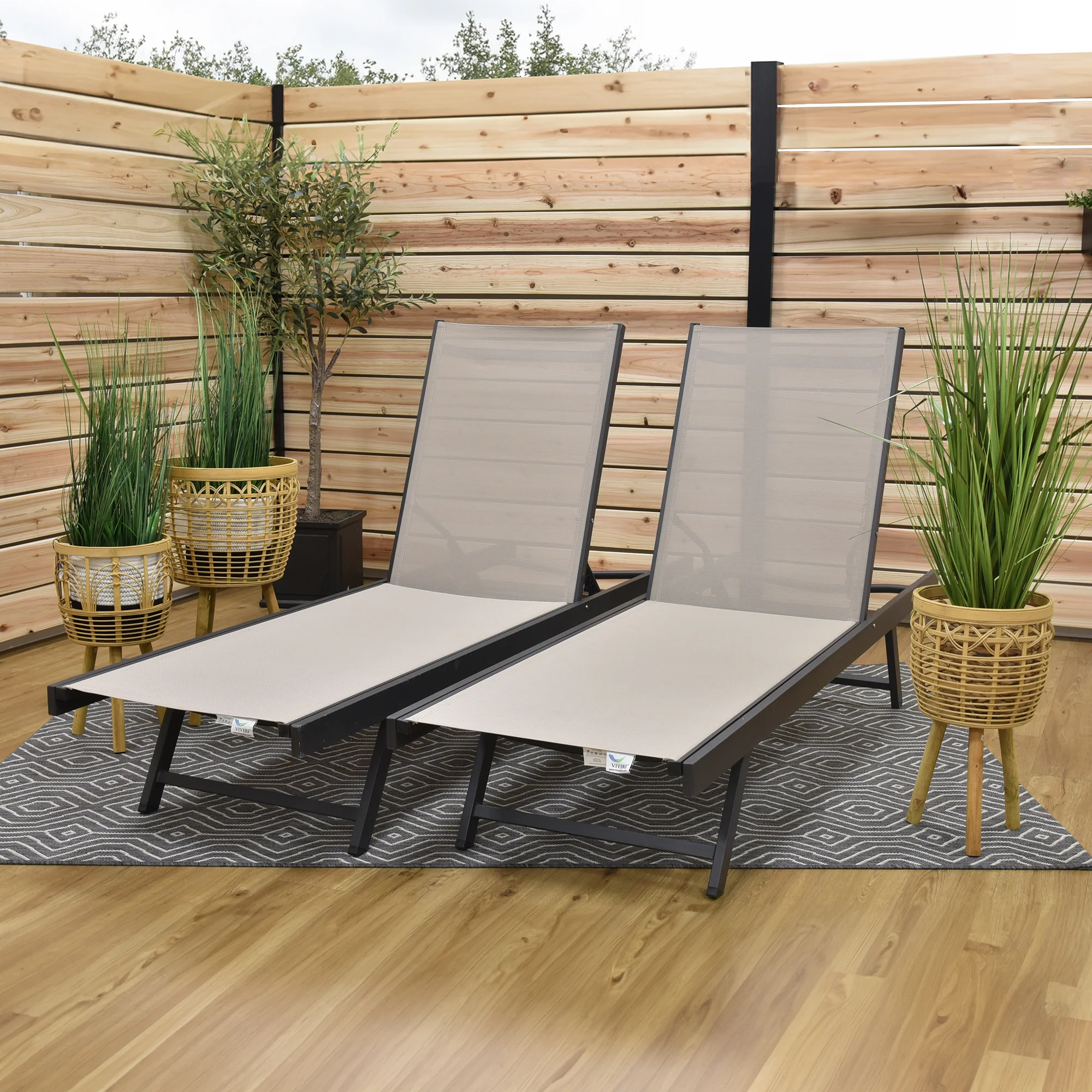 Urban Phifer® & Aluminum Lounger Set (2pc) - Cocoa - Image 2