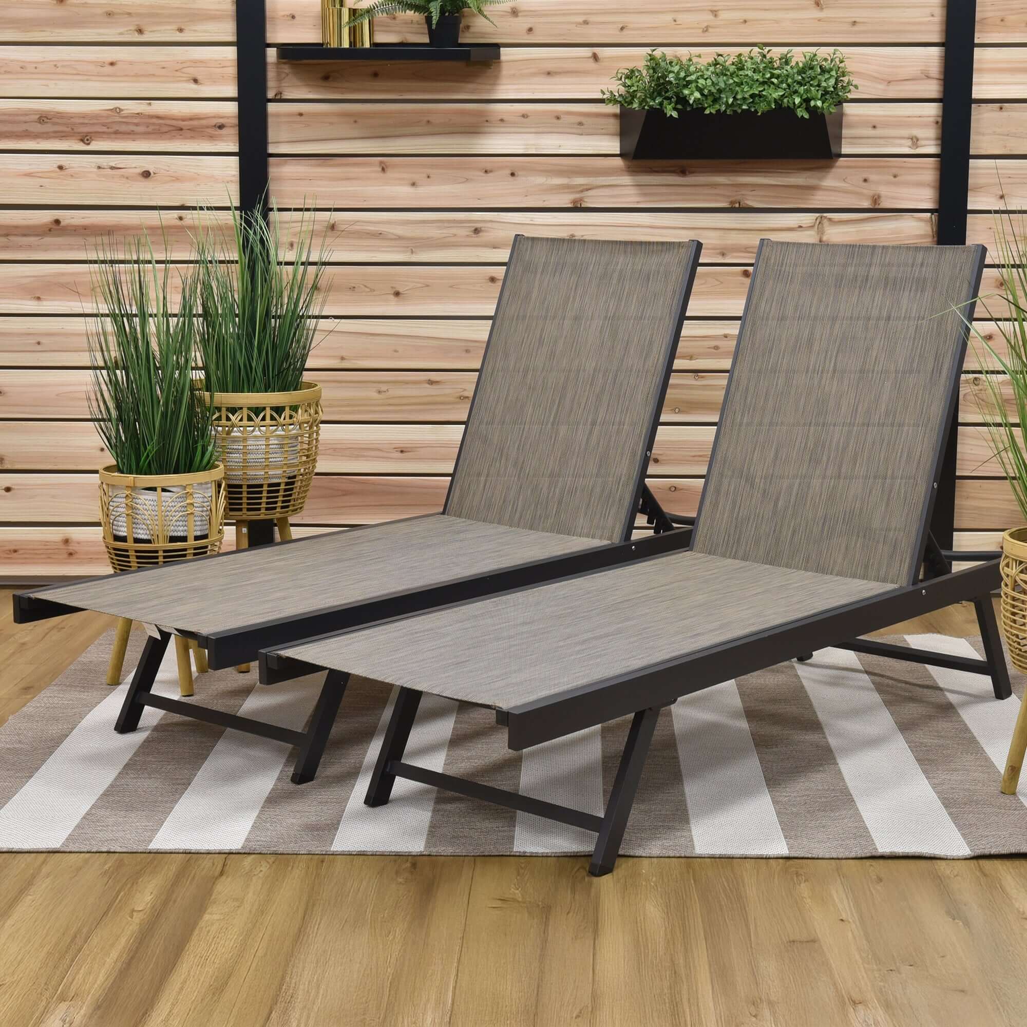 Urban Phifer® & Aluminum Lounger Set (2pc) - Granite - Image 4